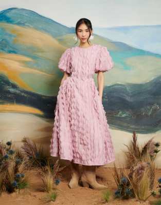 Dream Sister Jane 3D floral midaxi dress in pink - view 1