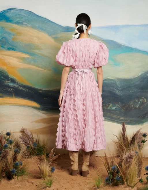 Dream Sister Jane 3D floral midaxi dress in pink | ASOS