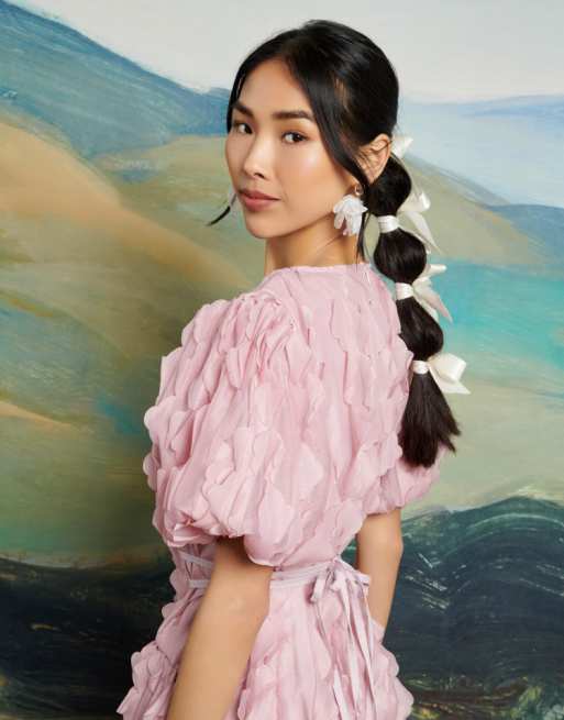 Dream Sister Jane 3D floral midaxi dress in pink | ASOS