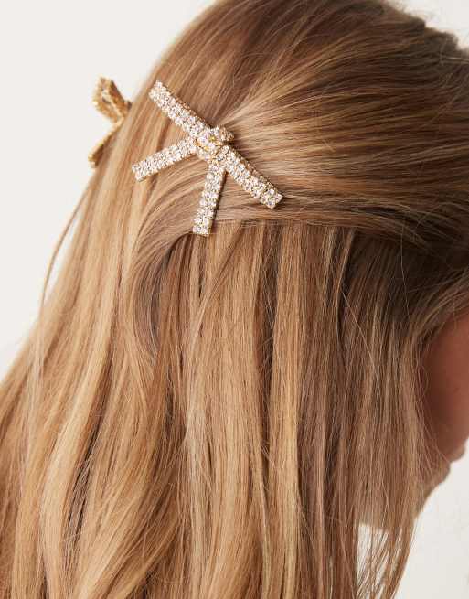 Dream Sister Jane - Barrette à cheveux façon nœud - Doré