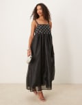 [sister jane] Dream Sister Jane bead midi dress in black S Coal Black