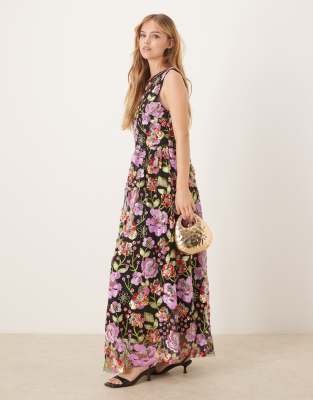 Dream Sister Jane beaded maxi dress in floral-Multi