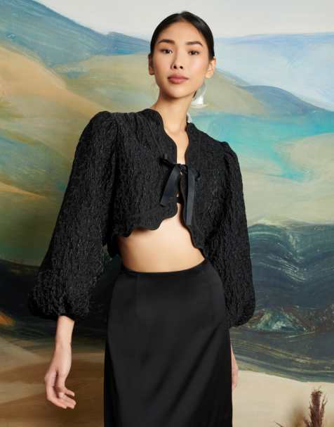Dream Sister Jane bolero jacket co-ord in black - view 1