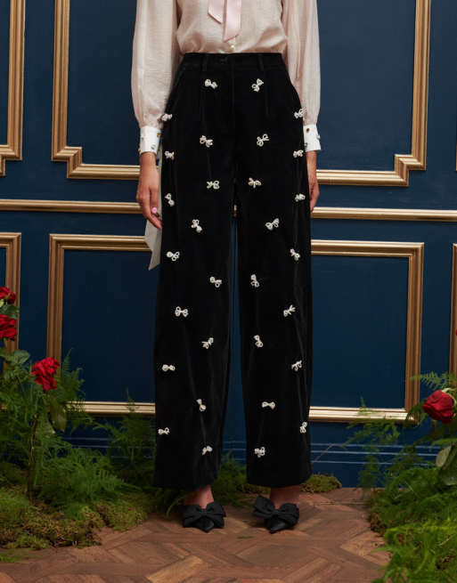 パンツ DREAM Sister Jane velvet pants Sister Jane Dream Invitation Velvet Bow Trousers | Urban