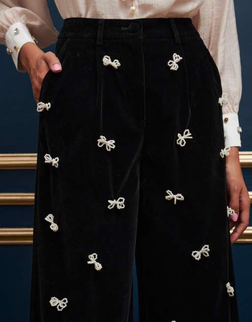 パンツ DREAM Sister Jane velvet pants Sister Jane Dream Invitation Velvet Bow Trousers | Urban