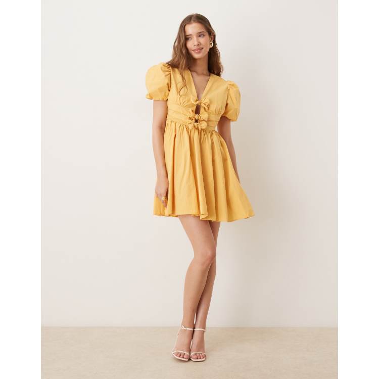 short long sleeve fall dress Ruffle Mini Long Sleeve Dress