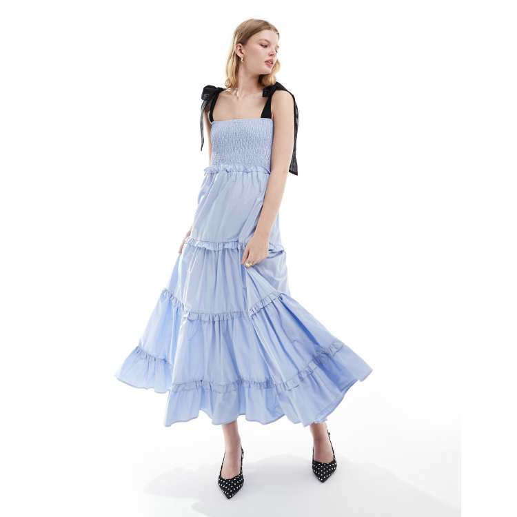 【Sister Jane】DREAM Haven Ruffle リボン ドット Midi Dress DREAM Haven Ruffle Midi Dress – Sister Jane