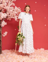 Dream Sister Jane organza puff sleeve smock dress in