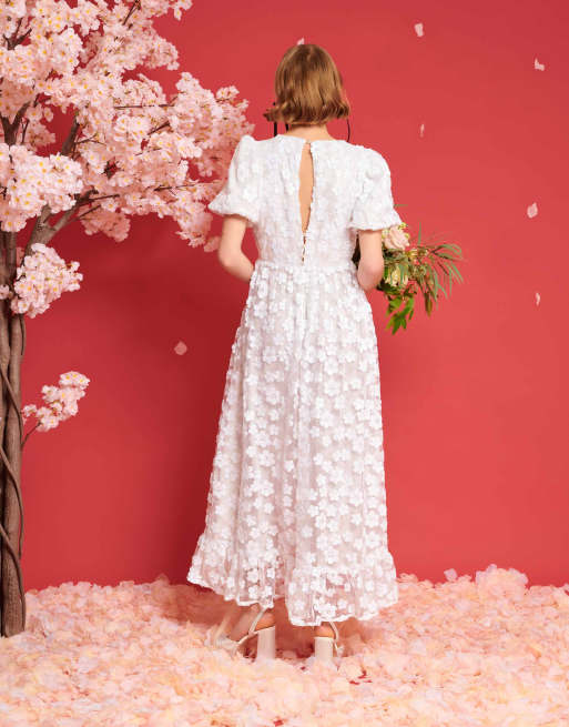 Dream Sister Jane Bridal Maxi Brautkleid in ElfenbeinweiB mit Blumenverzierung