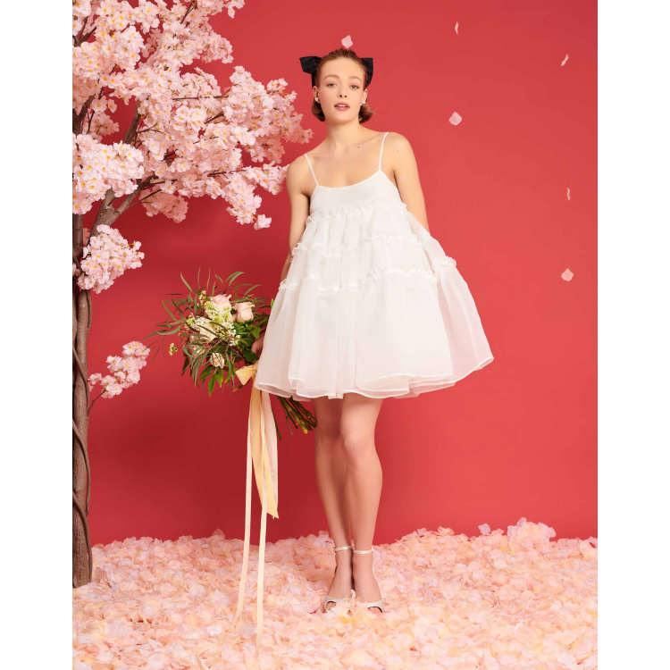Dream Sister Jane Bridal organza mini dress in ivory - part