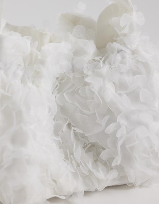 Dream Sister Jane – Bridal – Petalscape – Tasche aus Tüll in Weiß mit Blumendetails, 3 von 4