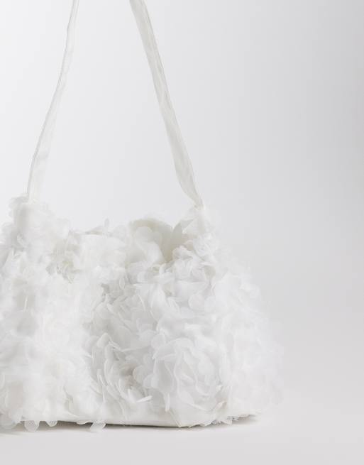 Dream Sister Jane – Bridal – Petalscape – Tasche aus Tüll in Weiß mit Blumendetails, 4 von 4
