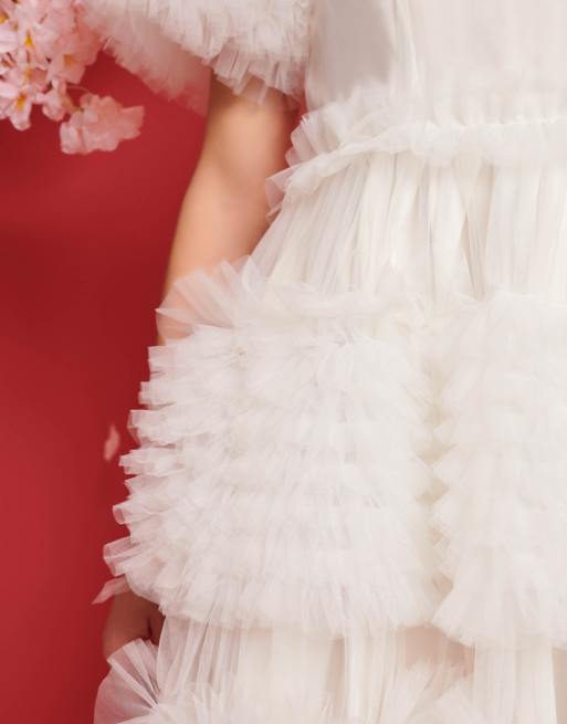 sister jane パフスリーブドレス Sister Jane exclusive puff sleeve bubble hem midaxi dress in