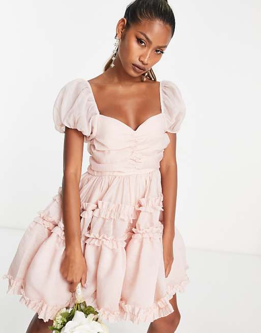 Dream Sister Jane Bridesmaid short sleeve organza puff mini Dream Sister Jane Bridesmaid short sleeve organza puff mini