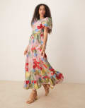 [sister jane] Dream Sister Jane Camellia jacquard maxi dress in red floral M Red Floral