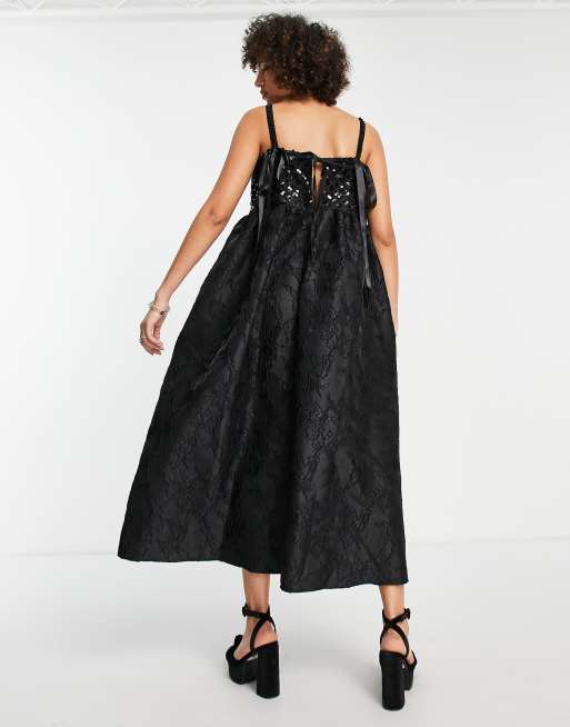 Dream Sister Jane cami maxi dress in floral jacquard with