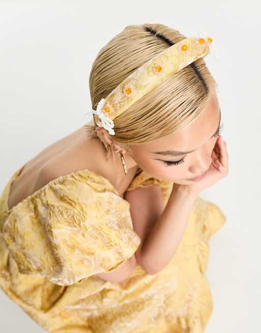 Dream Sister Jane - Cerchietto giallo decorato con perline in coordinato, 2 di 4