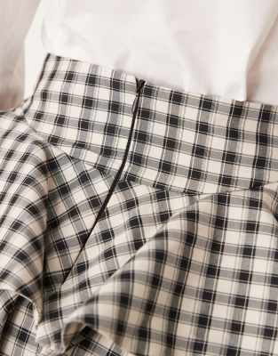 Shop Sister Jane Dream  Check Print Ruffle Mini Skirt In Black