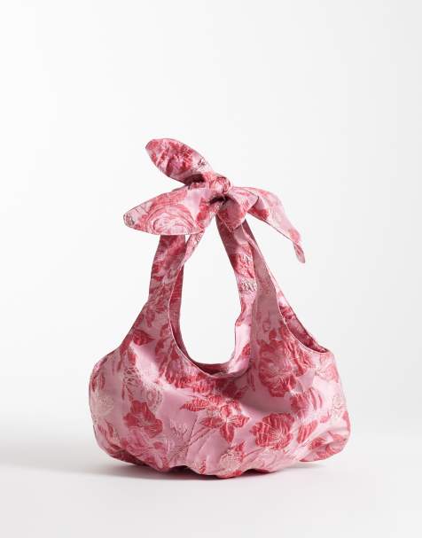 Dream Sister Jane - Elara - Borsa rosa a fiori jacquard con fiocco in coordinato - view 1