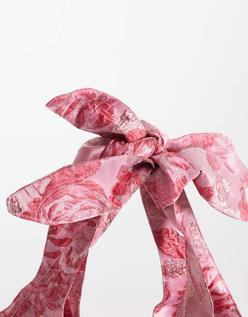 Dream Sister Jane - Elara - Sac à main d'ensemble en jacquard fleuri - Rose, 3 de 4