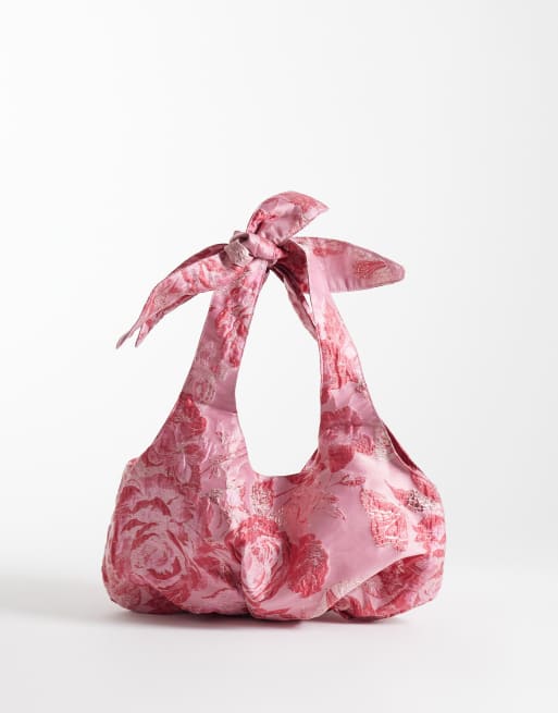 Dream Sister Jane - Elara - Sac à main d'ensemble en jacquard fleuri - Rose, 4 de 4