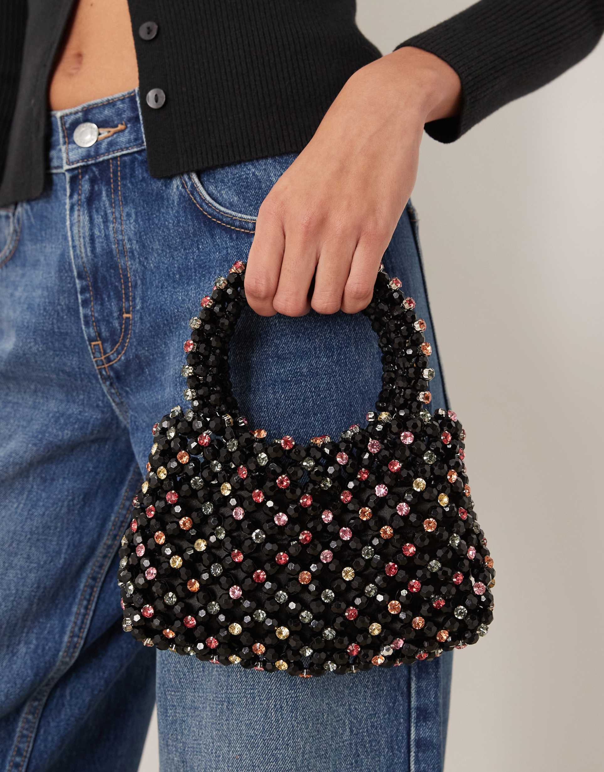 dream sister jane elsewhere beaded bag in black