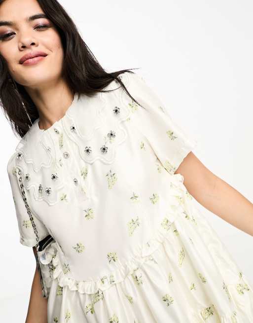 ♡ sister jane Embroidered Collar Dress♡-