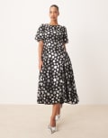 [sister jane] Dream Sister Jane embellished floral midi dress in silver S Silver