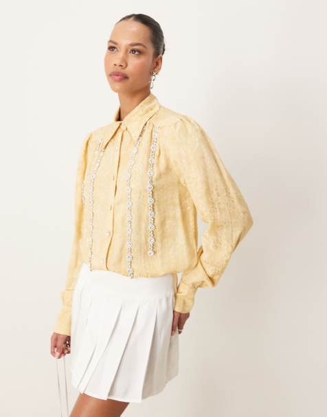 Dream Sister Jane embellished jewel blouse in yellow - view 1