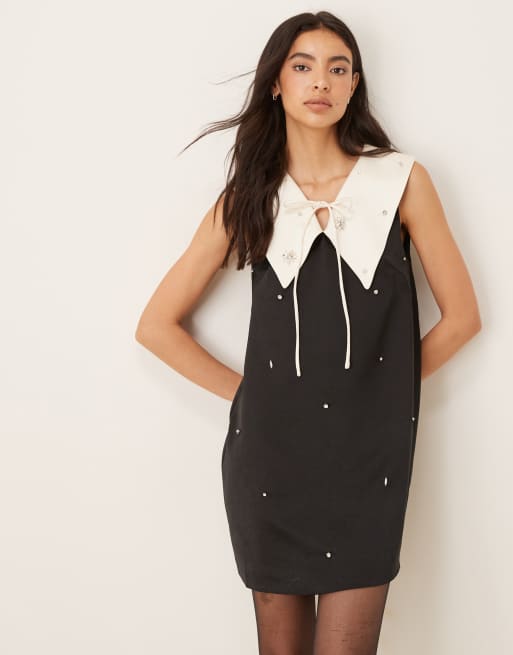 Dream Sister Jane embellished mini dress in monochrome