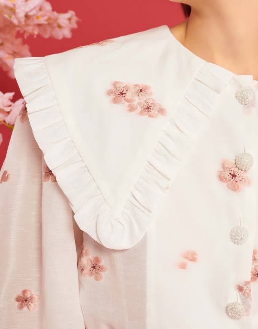 Dream Sister Jane embroidered floral blouse in white, 4 of 4