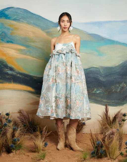 Jacquard empire midi dress sales