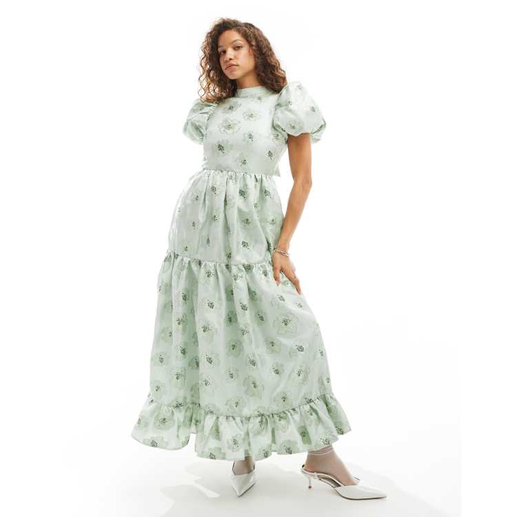 Dream Sister Jane floral embroidered midaxi dress in sage | ASOS