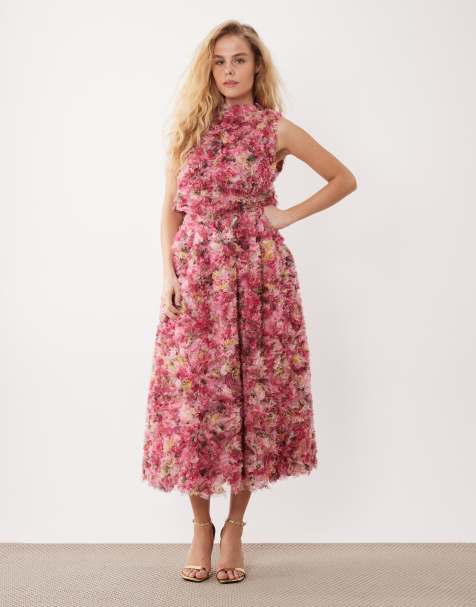 Dream Sister Jane floral tulle midi skirt co-ord in pink - view 1