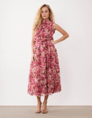 Dream Sister Jane floral tulle midi skirt in pink - part of a set