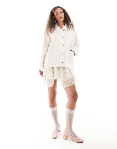 Dream Sister Jane flower embellished jacket in cream - view 1