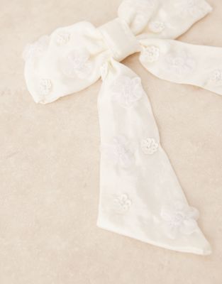 Sister Jane Dream  Forget Me Not Hair Bow In White