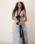 [sister jane] Dream Sister Jane Haven ruffle midi dress in blue S Blue