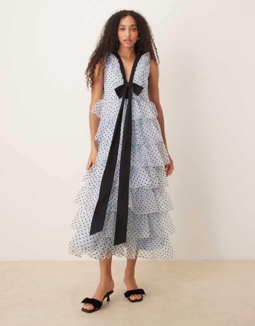 Dream Sister Jane Haven ruffle midi dress in blue