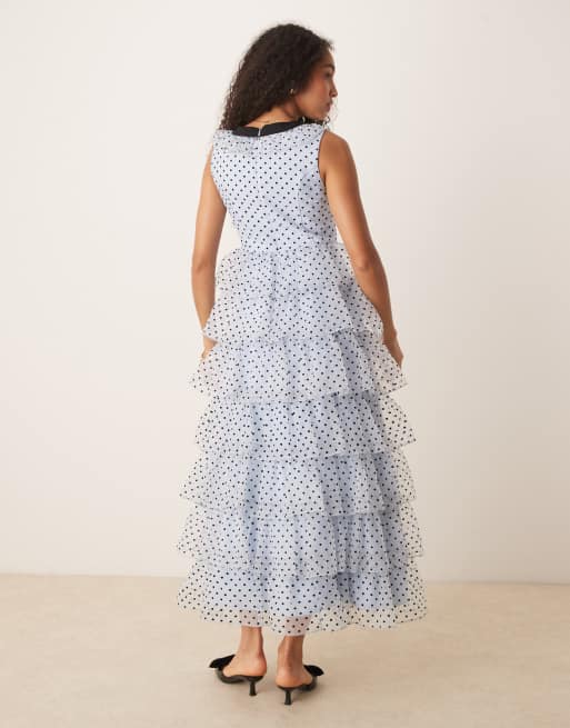 Dream Sister Jane Haven ruffle midi dress in blue
