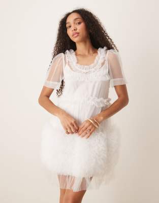 DREAM Sister Jane - Heather - Minikleid aus Tüll in Elfenbeinweiß