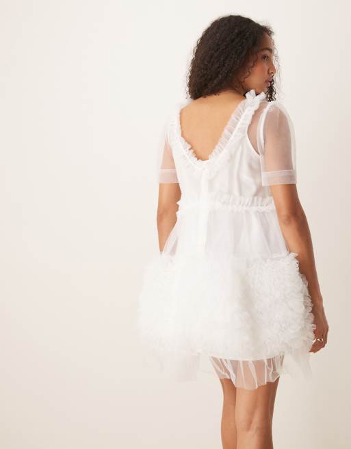 DREAM Sister Jane – Heather – Minikleid aus Tüll in Elfenbeinweiß, 3 von 4