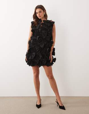 Sister Jane Dream  Heritage Bow Detail Mini Dress In Black