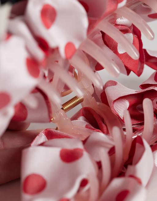 Dream Sister Jane - Jacquard haarklem met stippen in roze, 2 van 3