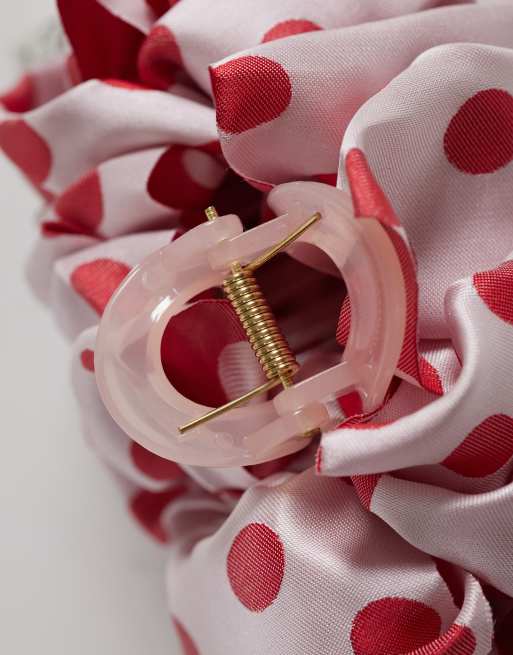 Dream Sister Jane - Jacquard haarklem met stippen in roze, 3 van 3