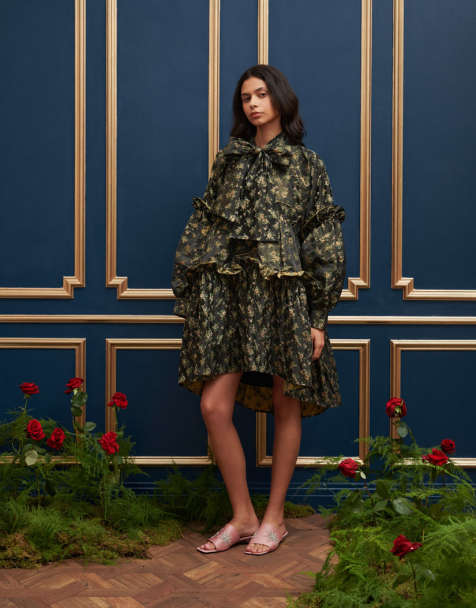 Dream Sister Jane jacquard oversized mini dress in black - view 1