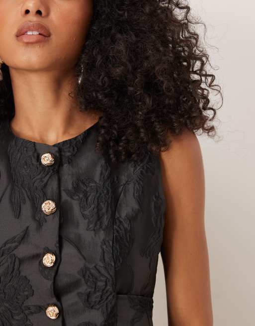 トップス eaphi flower jacquard peplum tops Black & OTHER STORIES Jacquard Peplum Top | endource