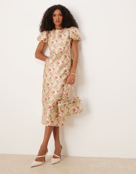 Dream Sister Jane jacquard puff sleeve co-ord in floral print - view 1