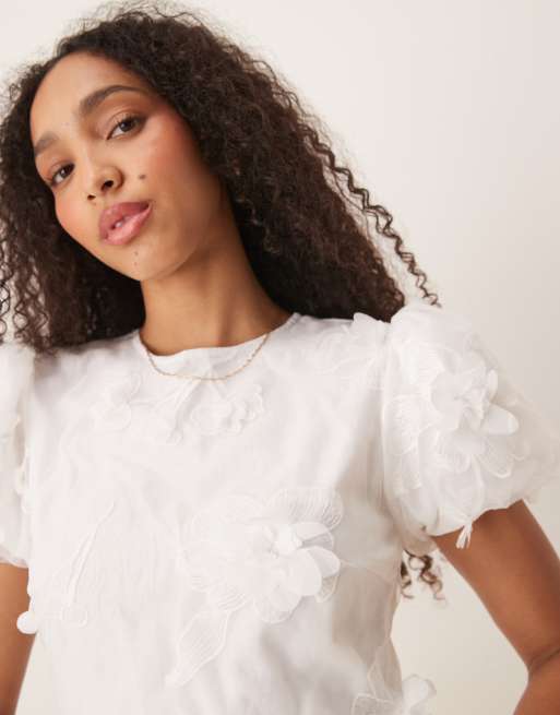 Dream Sister Jane - Jane Jasmine - Geborduurde maxi jurk in wit, 2 van 4