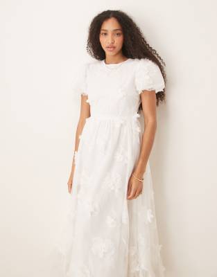 Dream Sister Jane Jasmine embroidered maxi dress in white